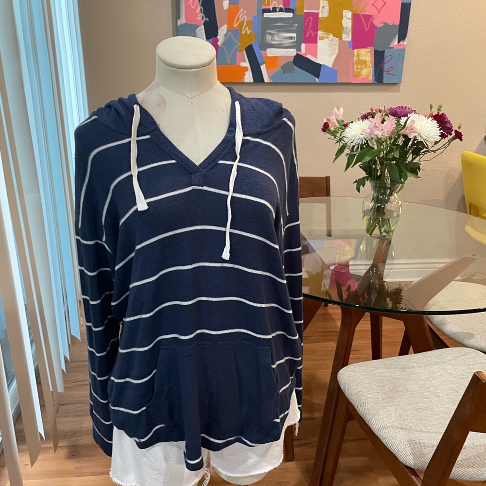 Super soft navy striped sweater